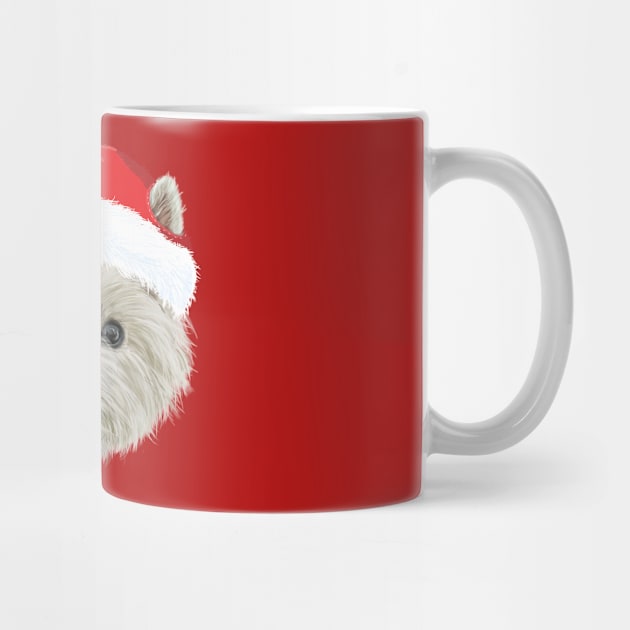 West Highland Terrier Christmas Santa Hat by brodyquixote